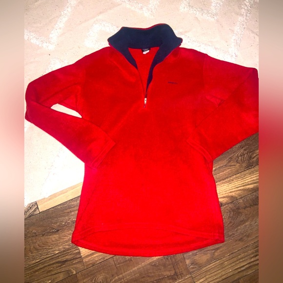 Patagonia Vintage 90s Logo Capilene fleece men’s small outdoor unisex red rare - Picture 2 of 4